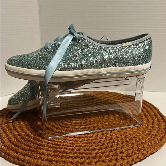 Kate Spade/ KEDS Blue Glitter Sneakers - Picture 4 of 7